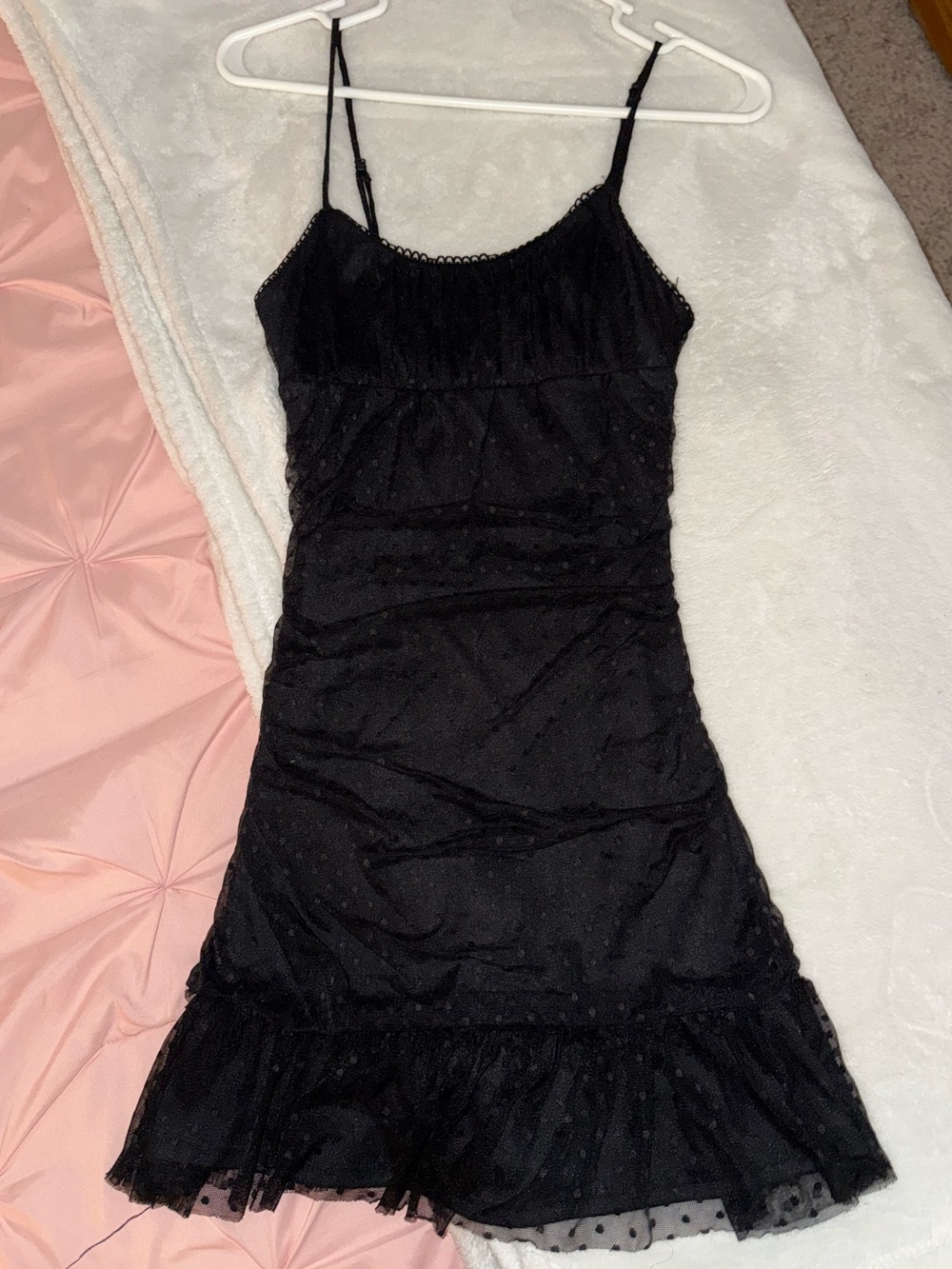 Altar'd State mini Black Ruffle Dress